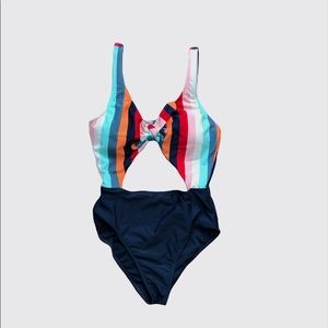 Hollister One Piece Cutout Tie Front Swimsuit